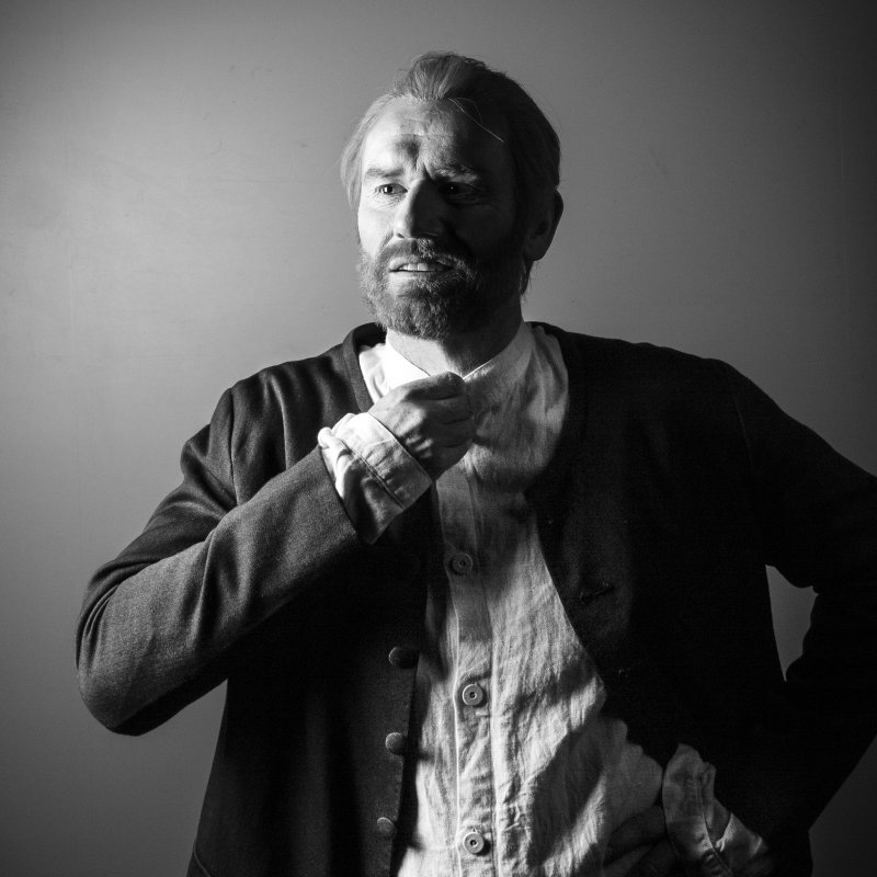 Fredrik Gunnarson som Vincent van Gogh (svart-vit)