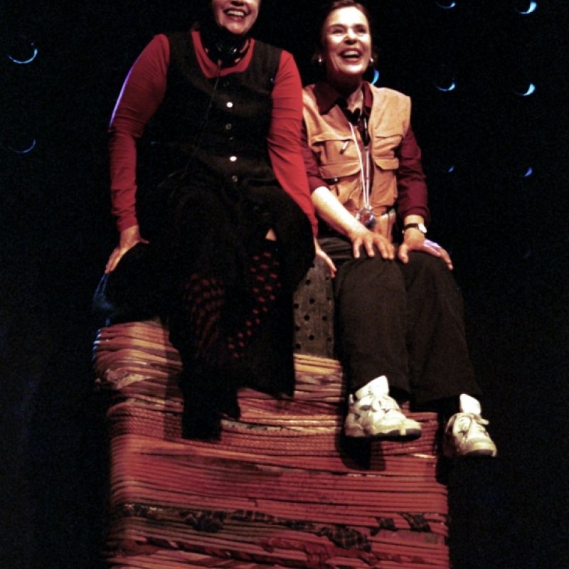 Två kvinnor på scen