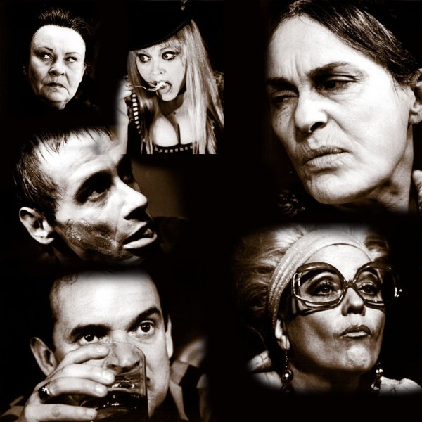 Collage av skådespelarnas porträtt